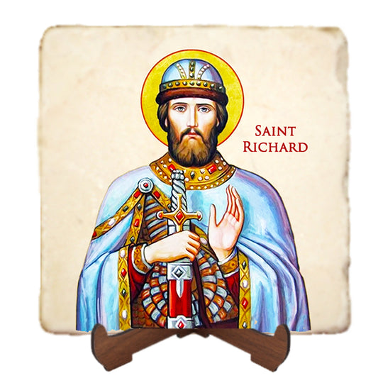St.Richard Icon,Men Saints,Marble Icon,Handmade,Prayer gift,Christian Icon