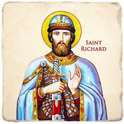 St.Richard Icon,Men Saints,Marble Icon,Handmade,Prayer gift,Christian Icon