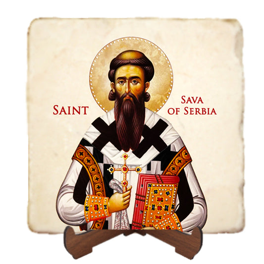 St.Sava of Serbia Icon,Men Saints,Marble Icon,Handmade,Prayer gift,Christian Icon