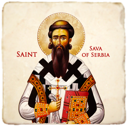 St.Sava of Serbia Icon,Men Saints,Marble Icon,Handmade,Prayer gift,Christian Icon