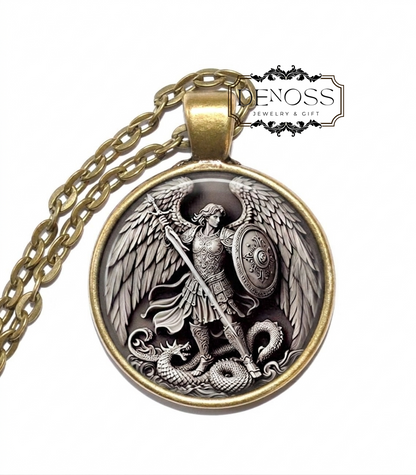 ARCHANGEL MICHAEL Necklace,Angel of Protection,Justice & Spiritual Warfare,Keeper of Light,Defender Against Evil and Darkness
