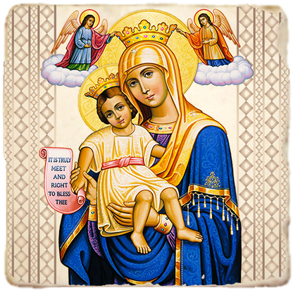 Queen of Heaven Icon,Marble Icon,Handmade,Baptism gift,Christian Icon