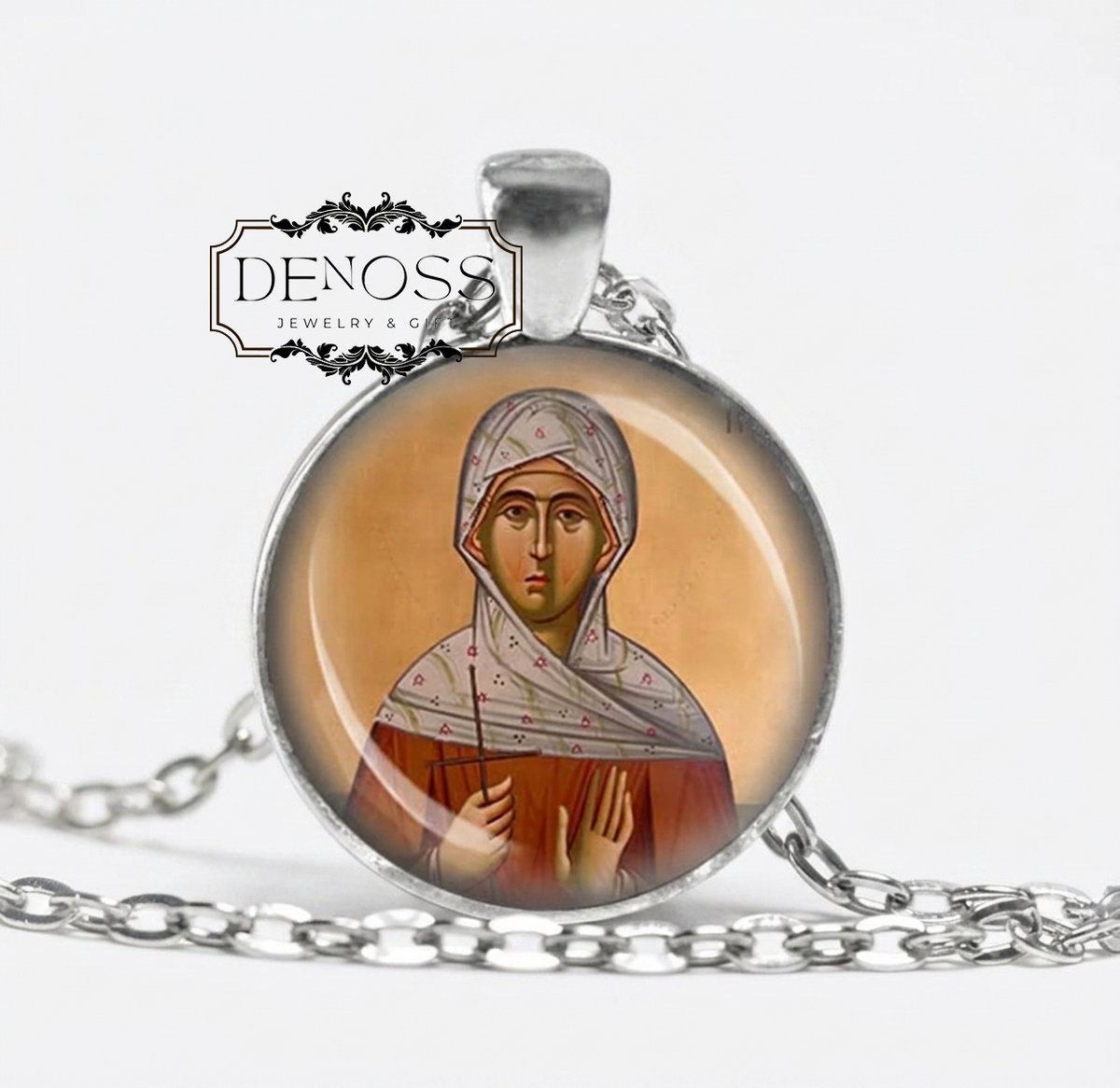 Saint Ypomoni Helen Dragash Necklace,St Patience the Righteous Pendant w Chain