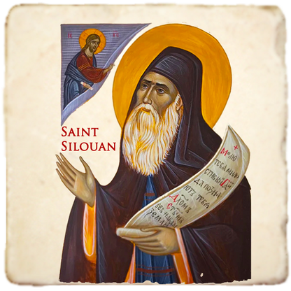 St.Silouan Icon,Men Saints,Marble Icon,Handmade,Prayer gift,Christian Icon