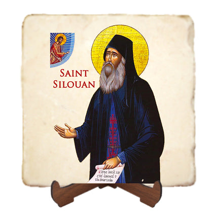 St.Silouan the Athonite Icon,Men Saints,Marble Icon,Handmade,Prayer gift,Christian Icon