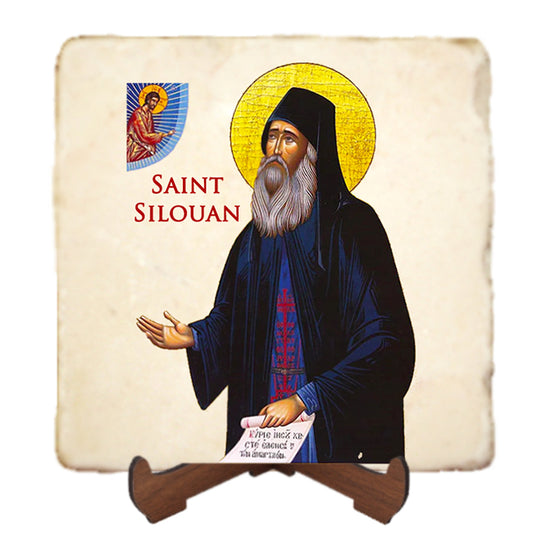 St.Silouan the Athonite Icon,Men Saints,Marble Icon,Handmade,Prayer gift,Christian Icon