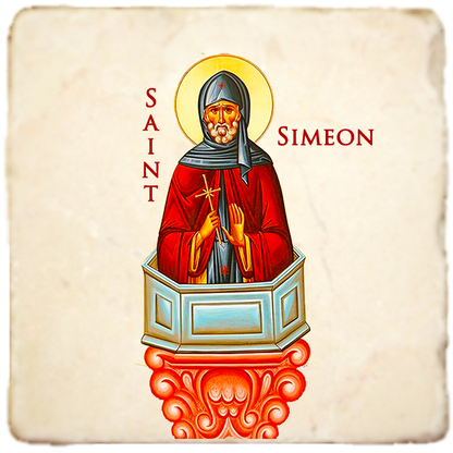 St.Saint Simeon Stylites Icon,Men Saints,Marble Icon,Handmade,Prayer gift,Christian Icon