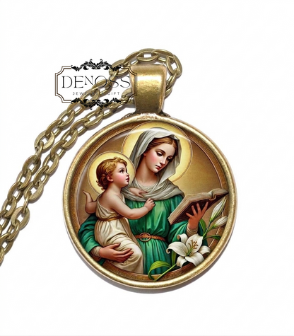 SAINT ANNE Necklace,Patron Saint of Unmarried Women,Patron Saint of Housewives,Patron Saint of Women in Labor