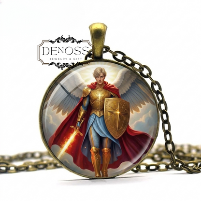 ARCHANGEL MICHAEL Pendant Necklace,Angel of Protection,Justice & Spiritual Warfare,Keeper of Light,Defender Against Evil and Darkness
