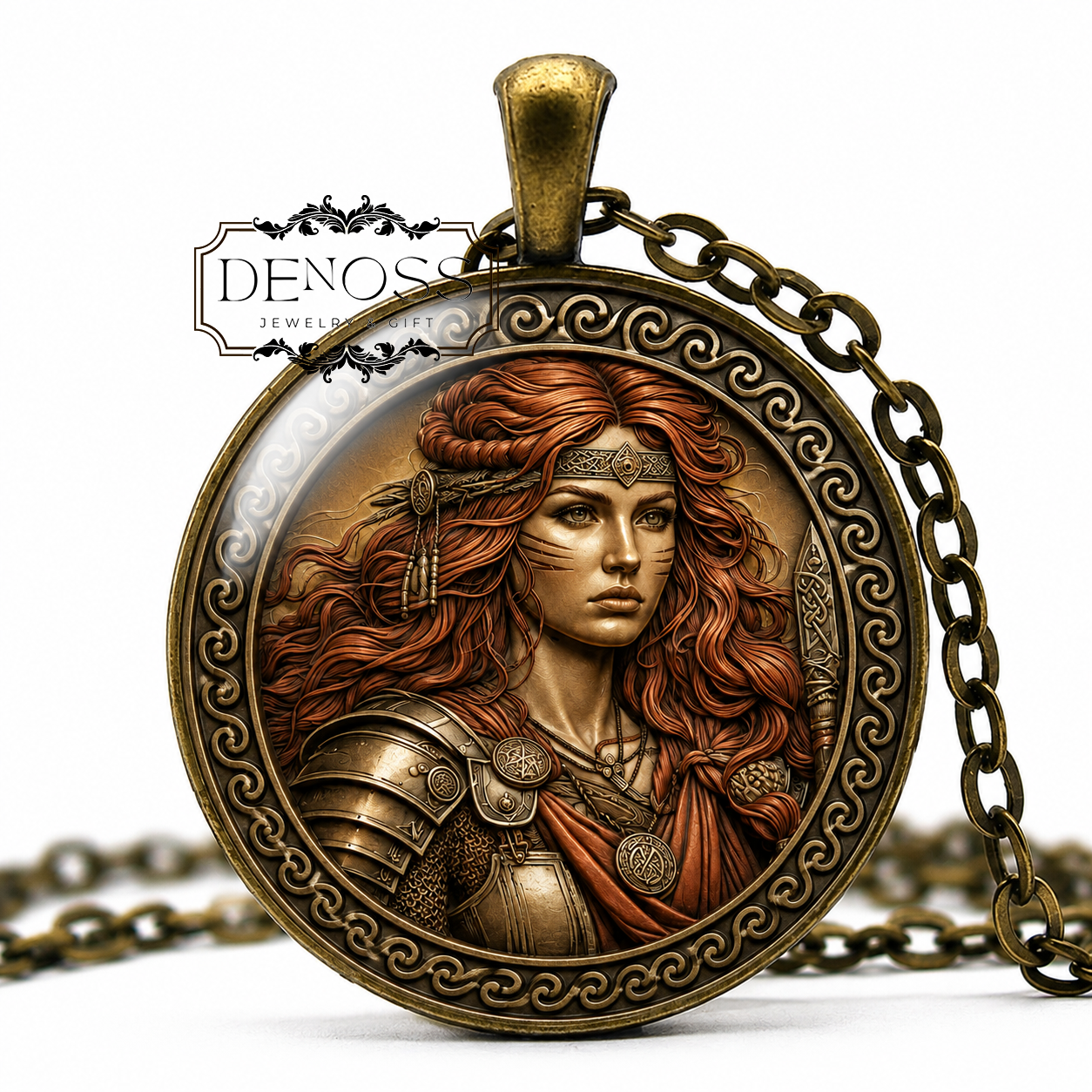 BOUDICA Necklace,Queen,Ancient Iceni tribe,Heroine,Strong Women,British,Justice,Independence,Glass Pendant