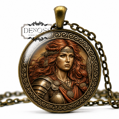 BOUDICA Necklace,Queen,Ancient Iceni tribe,Heroine,Strong Women,British,Justice,Independence,Glass Pendant