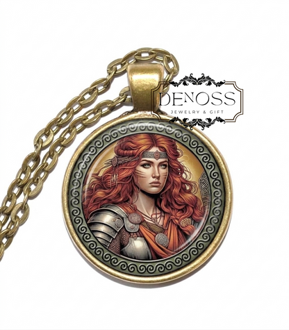 BOUDICA Necklace,Queen,Ancient,Iceni tribe,Heroine,Strong Women,British,Justice,Independence,Glass Pendant
