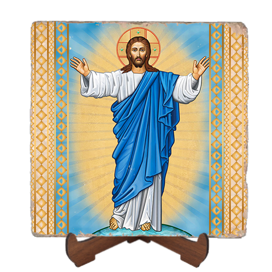 Light of the World Icon,Marble Icon,Handmade,Baptism gift,Christian Icon