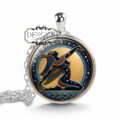 NUT Necklace,Goddess of the Sky,Goddess of the Heavens,Creation,Cosmic Order,Afterlife,Egyptian,Ancient,Glass Pendant