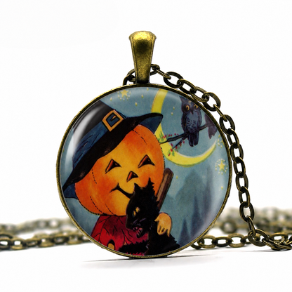 Pumpkin Love pendant necklace,Halloween jewelry,Halloween necklace