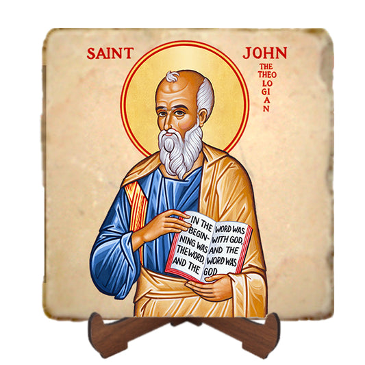 St.John the Evangelist Icon,Men Saints,Marble Icon,Handmade,Prayer gift,Christian Icon