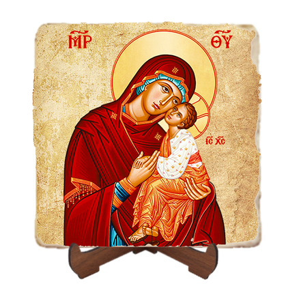 Sweet Kissing Icon,Marble Icon,Handmade,Baptism gift,Christian Icon