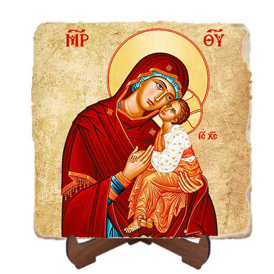 Sweet Kissing Icon,Marble Icon,Handmade,Baptism gift,Christian Icon