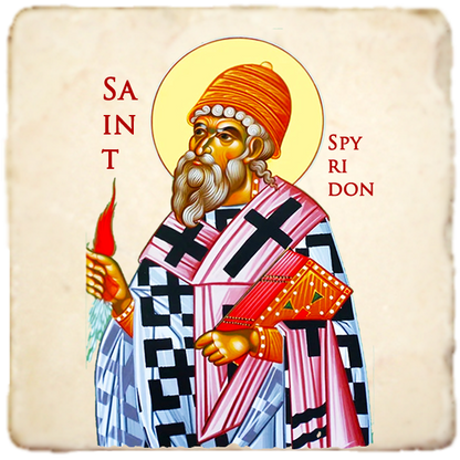 St.Spyridon Icon,Men Saints,Marble Icon,Handmade,Prayer gift,Christian Icon