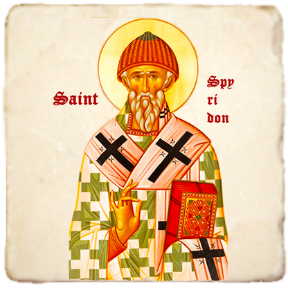 St.Spyridon the Wonderworker Prayer Icon,Men Saints,Marble Icon,Handmade,Prayer gift,Christian Icon