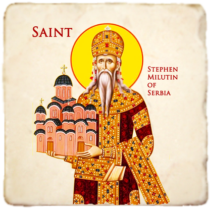 St.Stephen Milutin Icon,Men Saints,Marble Icon,Handmade,Prayer gift,Christian Icon