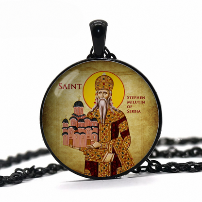 Saint Stephen Milutin of Serbia Necklace
