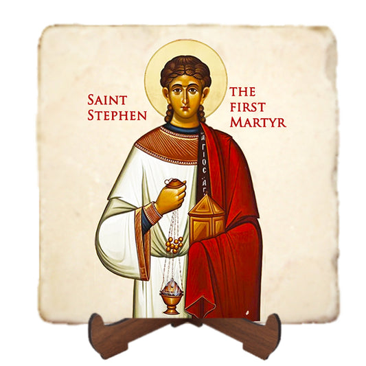 St.Stephen Icon,Men Saints,Marble Icon,Handmade,Prayer gift,Christian Icon