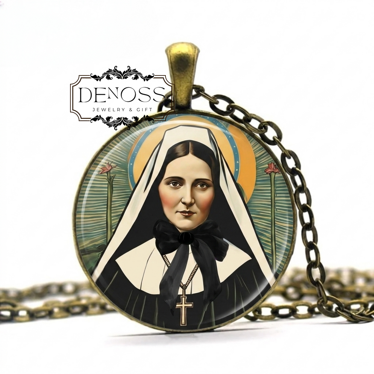 Mother Cabrini Necklace,Frances Xavier Cabrini Patron Saint of Immigrants,Immigrant Rights,Catholic Social Justice Pendant