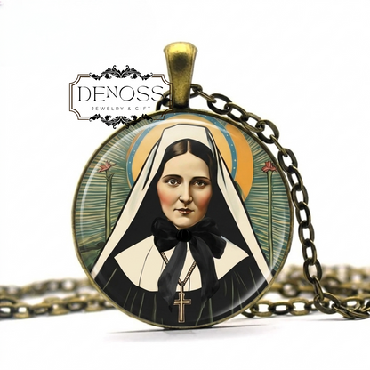 Mother Cabrini Necklace,Frances Xavier Cabrini Patron Saint of Immigrants,Immigrant Rights,Catholic Social Justice Pendant