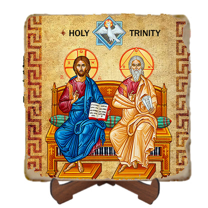 Holy Trinity Icon - Father Son and Holy Spirit Icon,Marble Icon,Handmade,Prayer gift,Christian Icon