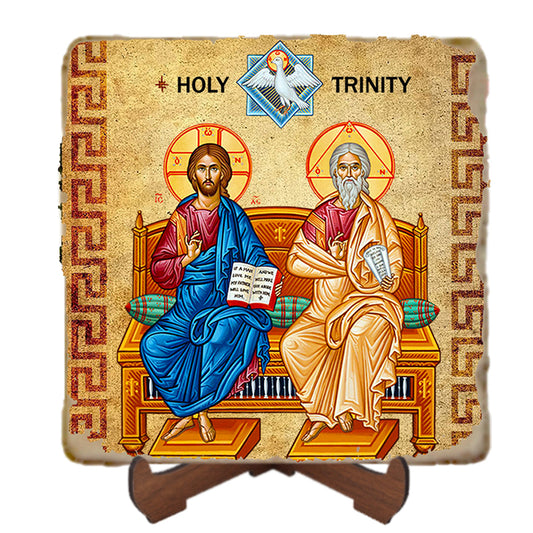 Holy Trinity Icon - Father Son and Holy Spirit Icon,Marble Icon,Handmade,Prayer gift,Christian Icon