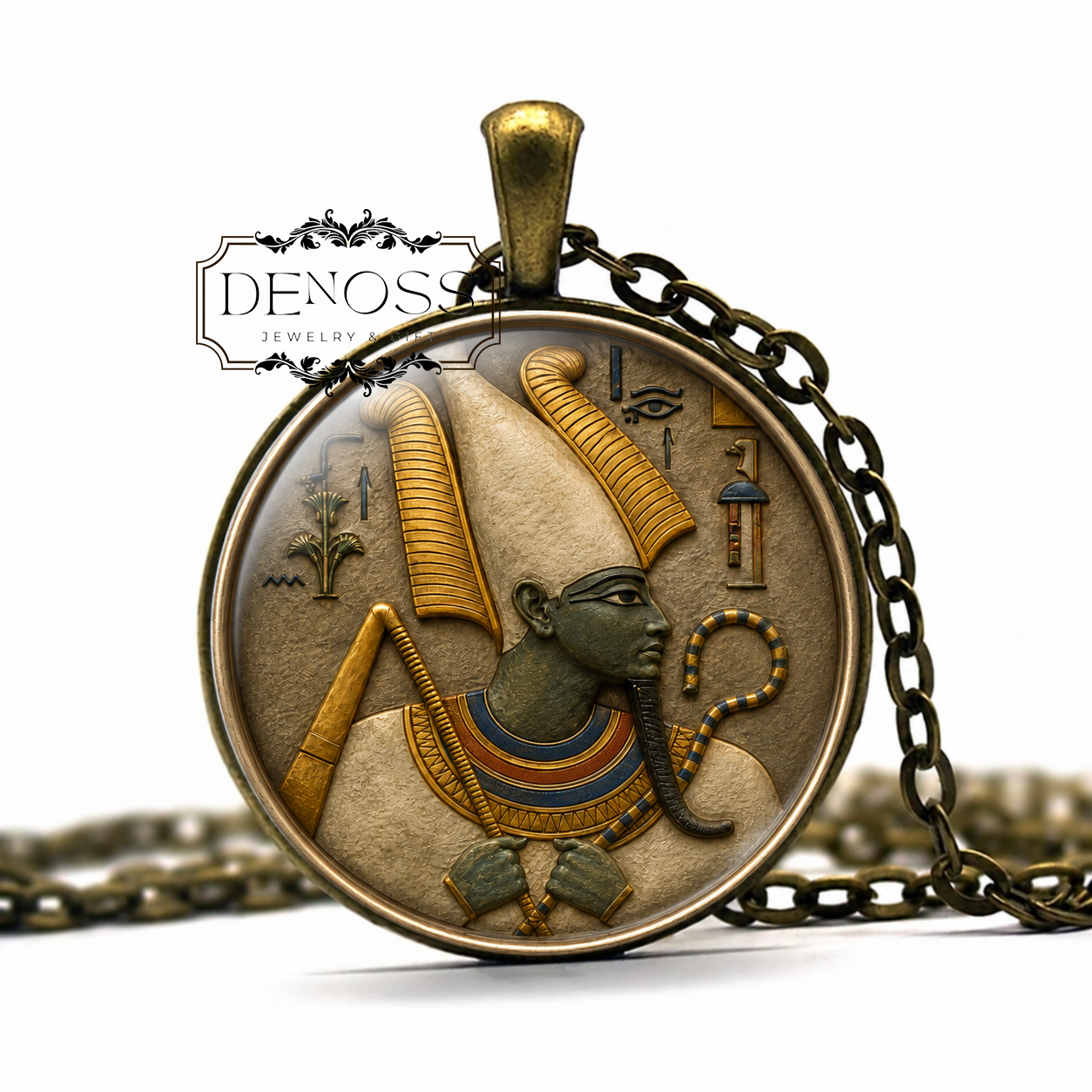 OSIRIS Necklace,God, God of the Dead,Eternal Life,Resurrection,Protector,Egyptian,Ancient,Art Pendant Necklace,Handmade Jewelry
