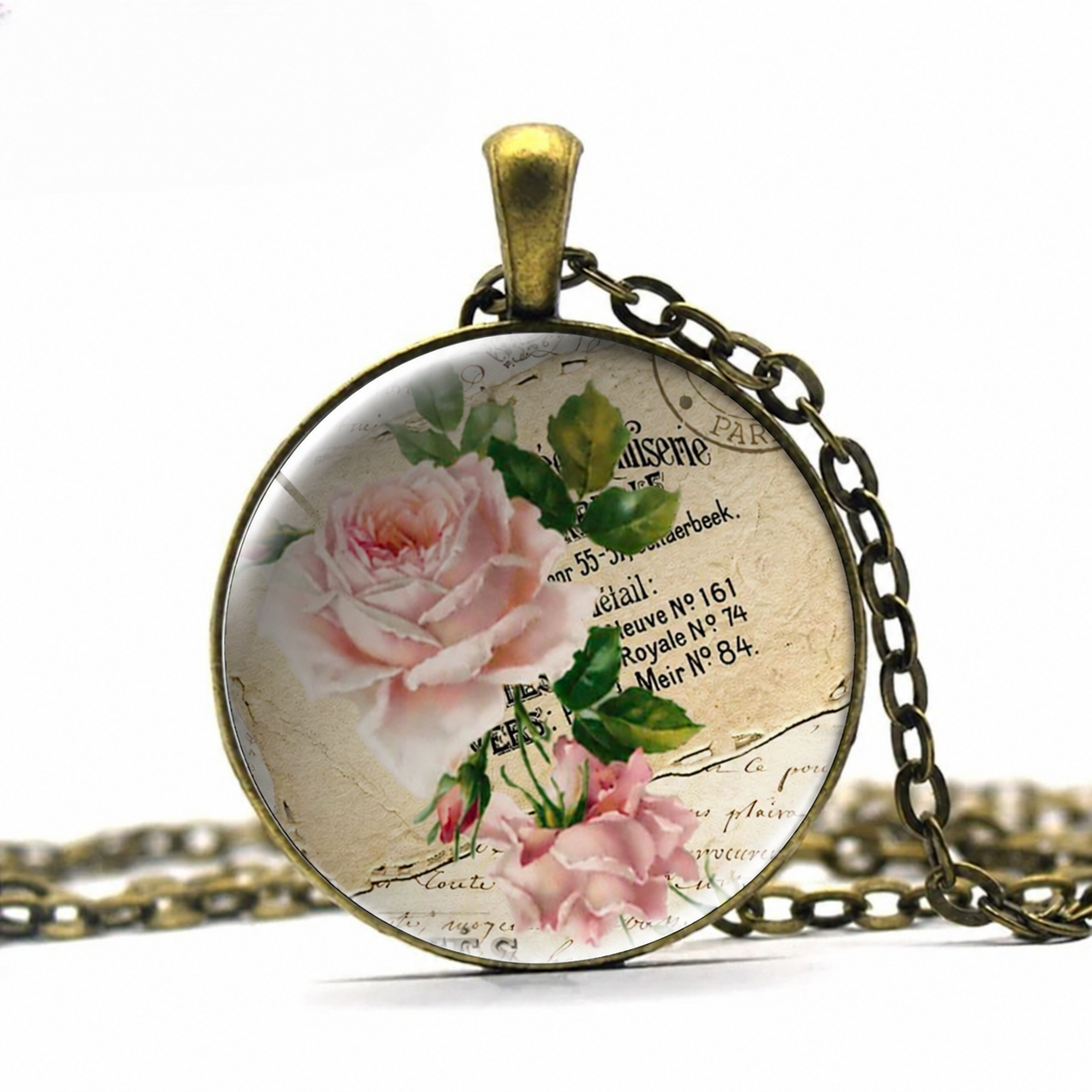 Vintage Birthday Roses Gift Necklace