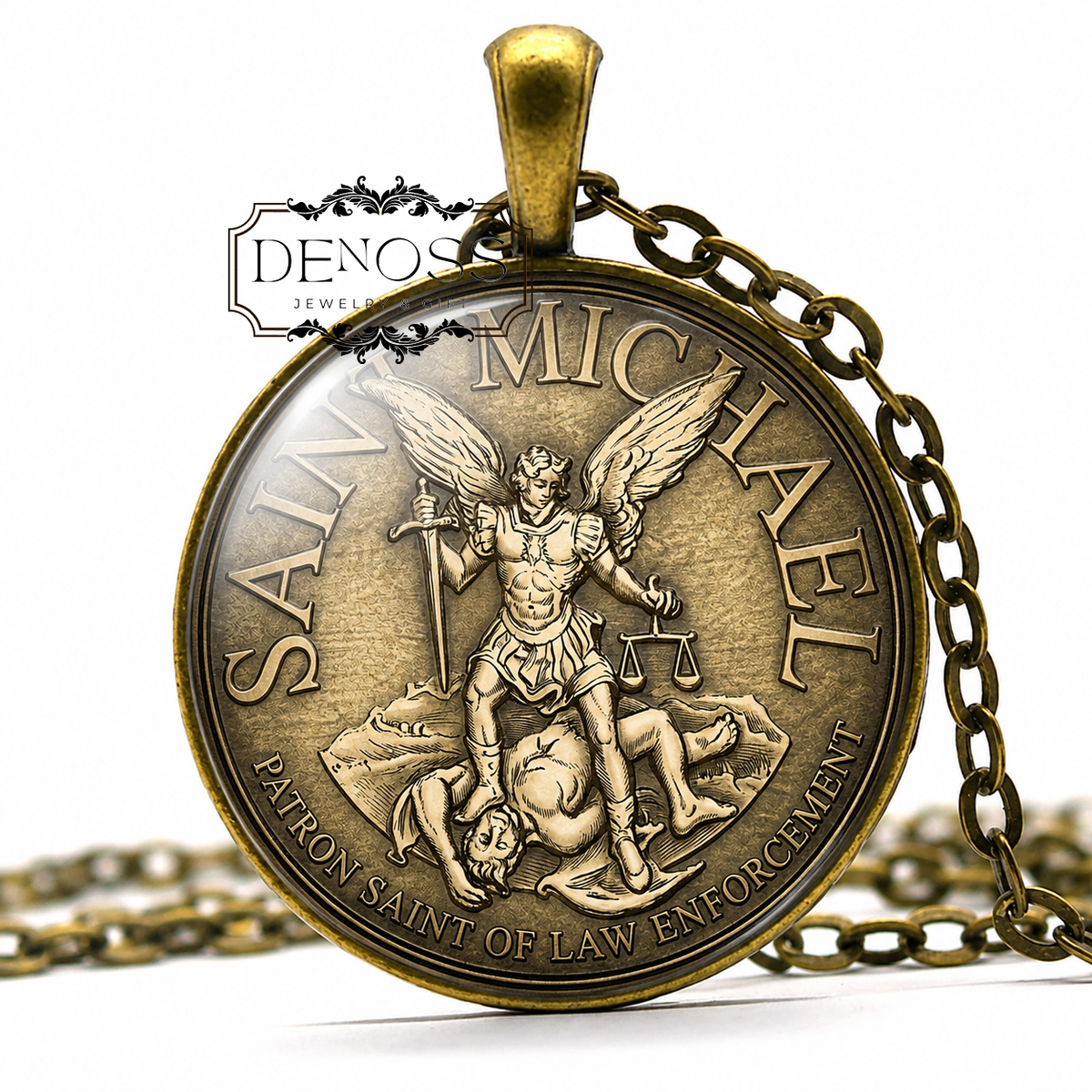 Saint  Michael Amulet,St Angel Pendant Necklace Gift,Protection Talisman,Saint Michael Amulet Talisman,Guardian Angel St. Michael Sigil