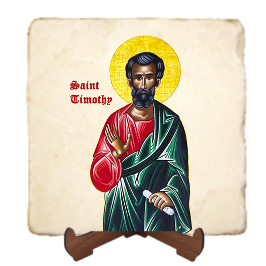 St.Timothy Icon,Men Saints,Marble Icon,Handmade,Prayer gift,Christian Icon