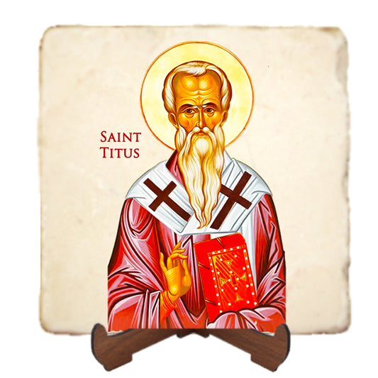 St.Titus Icon,Men Saints,Marble Icon,Handmade,Prayer gift,Christian Icon