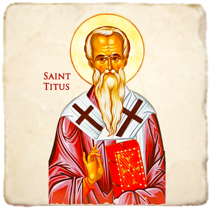 St.Titus Icon,Men Saints,Marble Icon,Handmade,Prayer gift,Christian Icon