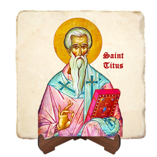 St.Titus Icon,Men Saints,Marble Icon,Handmade,Prayer gift,Christian Icon