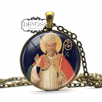 Saint Alexander Catholic Christian Medal Pendant Necklace,Patron Saint Religious Jewelry