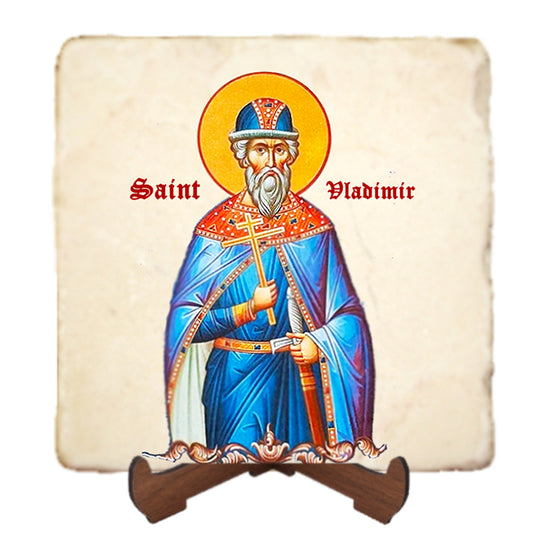 St.Vladimir Icon,Men Saints,Marble Icon,Handmade,Prayer gift,Christian Icon