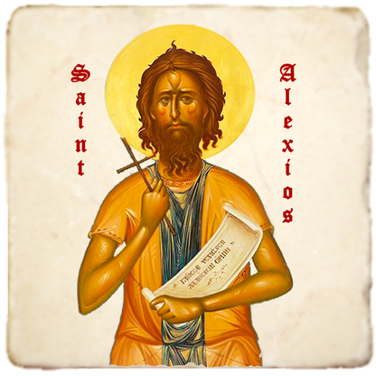 St.Alexios Icon,Men Saints,Marble Icon,Handmade,Prayer gift,Christian Icon