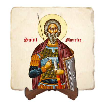St.Maurice Icon,Men Saints,Marble Icon,Handmade,Prayer gift,Christian Icon