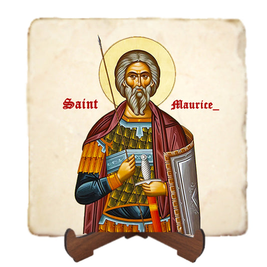 St.Maurice Icon,Men Saints,Marble Icon,Handmade,Prayer gift,Christian Icon