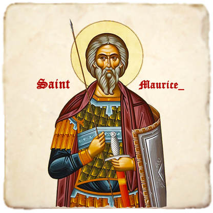 St.Maurice Icon,Men Saints,Marble Icon,Handmade,Prayer gift,Christian Icon