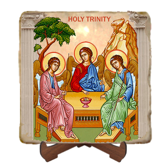 Holy Trinity Icon,Marble Icon,Handmade,Prayer gift,Christian Icon