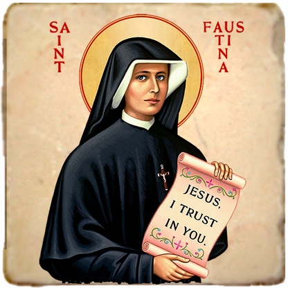 St.Faustina Icon,Women Saint,Marble Icon,Handmade,Prayer gift,Christian Icon