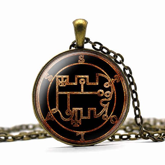 Stolas Sigil Necklace,Satanic Occult Seal Necklace