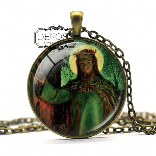 Pre-Raphaelite 'Light of the World' Necklace,Christian Art Gift