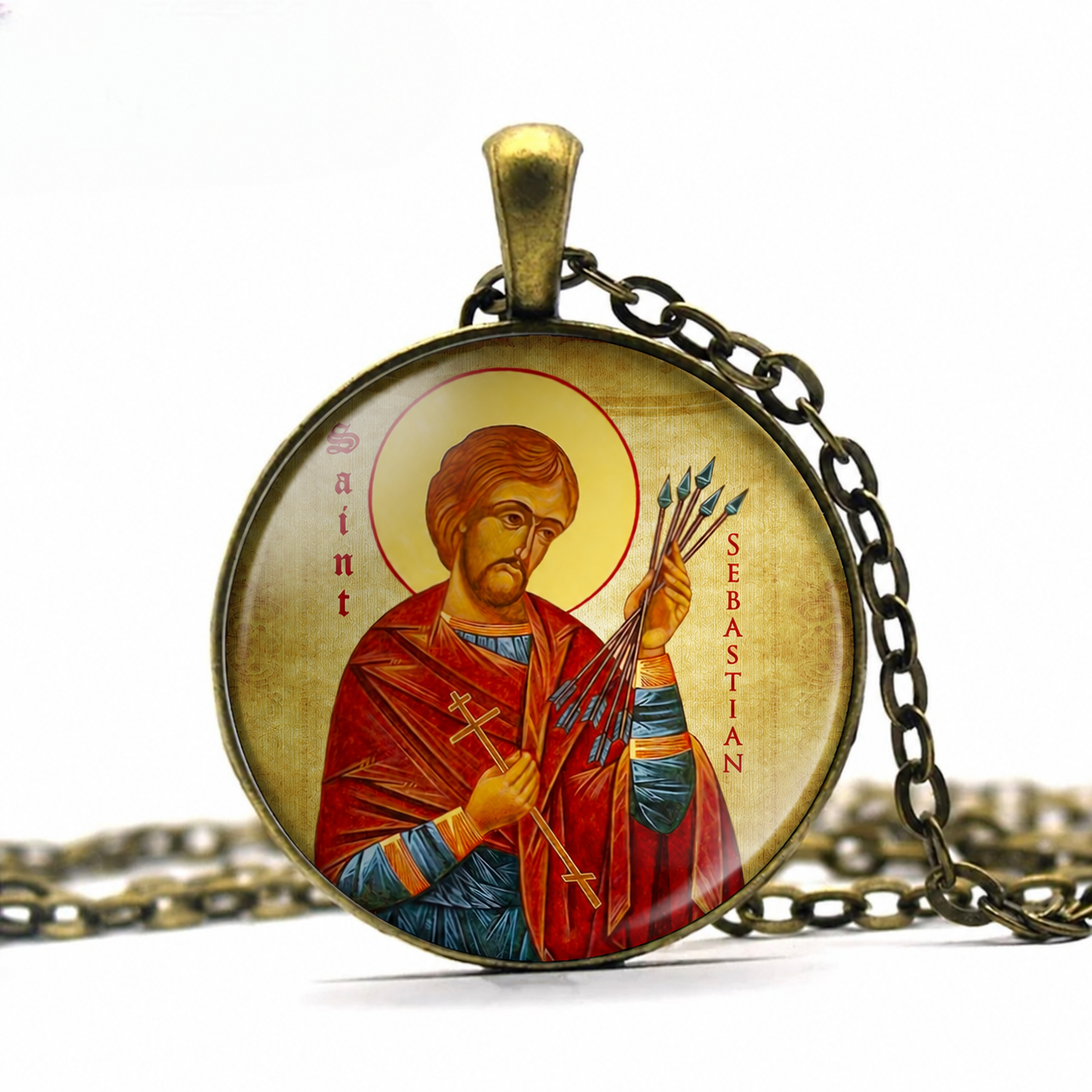 Saint SebaStian Patron Saint of Athletes Necklace