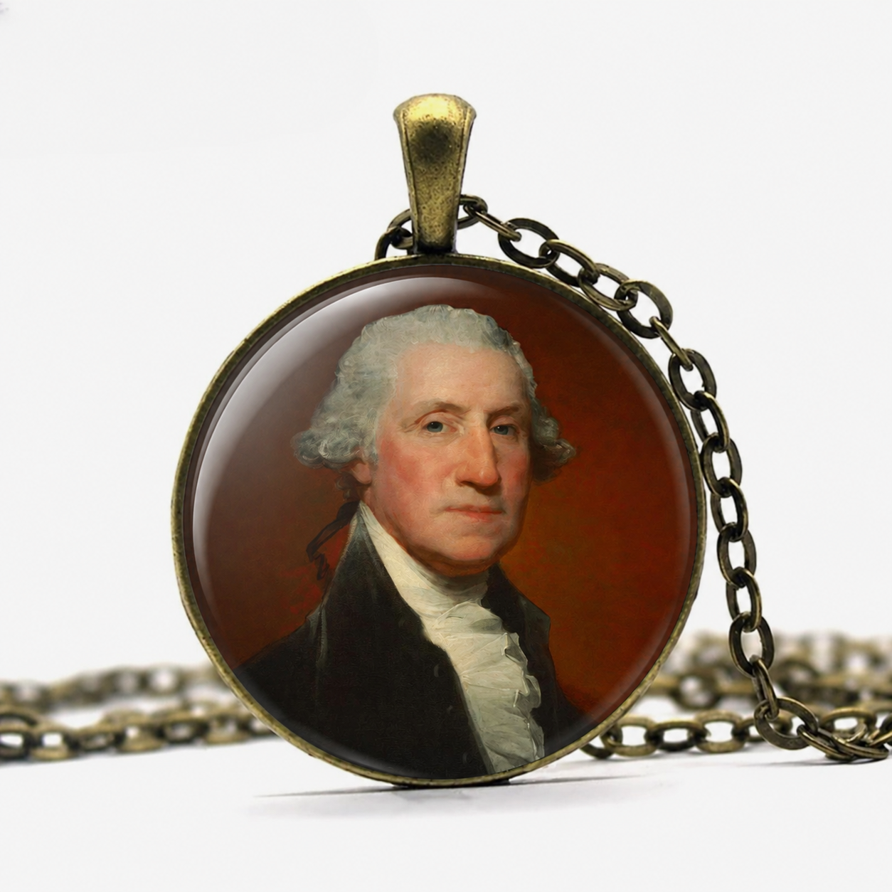 GEORGE WASHINGTON Necklace,President, Statesman,Military General,Father of the Nation, Art Pendant Necklace,Glass Pendant Necklace